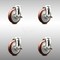 Service Caster 5 Inch 316SS Maroon Polyurethane Wheel Swivel Bolt Hole Caster Set with Brake SCC-SS316BH20S514-PPUB-MRN-TLB-4 - alternate 1